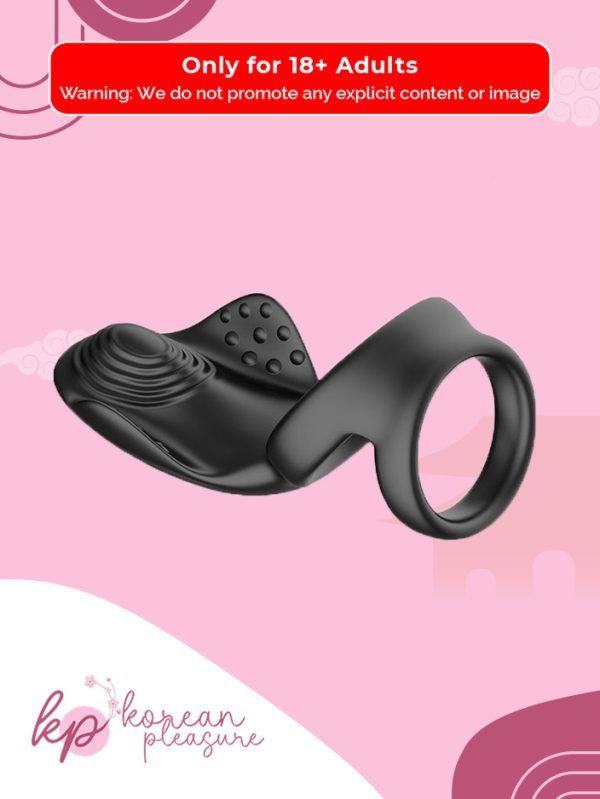 Black Silicone 10-Speed Cock Ring with Remote Control