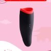 10-Mode Vibration USB Rechargeable Black and Red Masturbator Cup