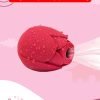 Rose-Shaped Handheld Sucking Vibrator with Clitoral Suction